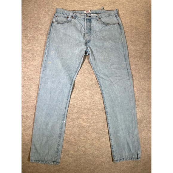 Levi's Other - Levis 501 Original Fit Jeans Mens 38x34 Blue Denim Cotton High Rise Light Wash
